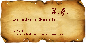 Weinstein Gergely névjegykártya